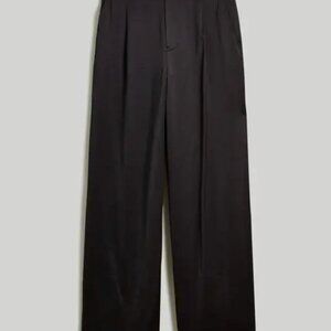Madewell -   The Harlow Wide-Leg Pant in satin - true black SZ 14